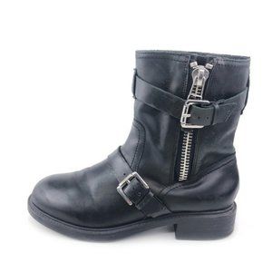 Pour La Victoire Black Leather Moto Boots 6